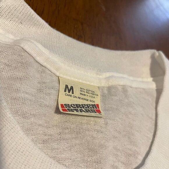 Vtg 80s Hardees Restaurant Rise & Shine Graphic T Shirt Screen Stars USA Mens M - Picture 3 of 6